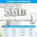 MEXAU White Tension Curtain Rods 41-87 In Extra Long Outdoor Patio Curtain Rods No Drilling Adjustable Heavy Duty Tension Rods for Windows Bathroom Living Room Curtains, Rod Diameter 1.26In