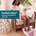 Homedics Bubble Bliss Deluxe Footbath Gift Set Maintain Heat Foot Spa with Invigorating Bubbles, 3 Massage Attachments, Pumice Stone, Moisturizing Heel Socks & Splash Guard for Ultimate Relaxation, Pink