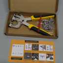 Eyelet Clips with 500 Eyes, Diameter 10 mm, Press Tool, Metal Press Stud Pliers, Leather Punch Pliers with Belt Punch, for Canopy Tarpaulins Curtains Banners