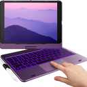 typecase Touch Case with Keyboard for iPad 9th Generation (10.2", 2021), Multi-Touch Trackpad, 10 Color Backlight, 360, Thin & Light - iPad 8th Gen (2020), 7th Gen (2019), Air 3, Pro 10.5 (Violet)