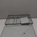 SNTD Dish Drying Rack - Small Dish Rack for Kitchen Counter, Stainless Steel Dish Drainer with Utensil Holder and Drainboard, 11" W x 15" L (Grey) (Gray)