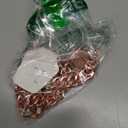 Cuban Link Dog Collar Rose Glod Crystal Dog Necklace Metal Chain Collar with Design Secure Buckle Pet Collar Jewelry Accessories for Small Medium Large Dogs Cats(Rose Glod 18inch)