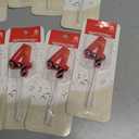 10 x Racing Car Theme Birthday Candles, Number Candles for Birthday Party Cake Decoration Supplies (Red, Number 4)