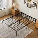 OLIXIS 14in Full Size Metal Platform Bed Frame - Heavy Duty 800LBS Mattress Foundation with Storage Space, No Box Spring Needed, Sturdy Steel Slat Support, Easy Assembly, Black