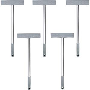 Stainless Steel Handheld Sign Holder, Professional Display Pole Sign Stand for Events Meetings Tours Two-Sided Signs Versatile Easy Grip Billboard for Airports Exhibitions Parades, No Signboard (5pcs)