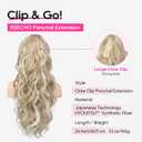 REECHO 24" Ponytail Extension Long Curly Claw Clip Ponytail Extension Jaw Clip in Pony Tails Natural Synthetic Hairpiece for Women Daily, Medium Blonde with Highlights