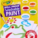 Crayola Spill Proof Paint Set - Toddler Stocking Stuffer, Washable Paint for Kids, Includes Paint Brush & Paper, No Drip, Less Mess Arts & Crafts, Ages 3+