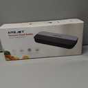 Food Sealer Vacuum Sealer-Tempered Glass Stainless Steel panel, LED Touch Control, Digital Display, Pulse/Moist/Dry/Seal/External Suction Modes, Includes 30 Vacuum Bags & Built-in Cutter (Black Gray)