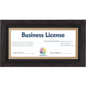 MBC MAT BOARD CENTER, 5x10 Professional Business Picture Frame for 4x9 Lincese, Hanging and Easel Stand, Tempered Glass (Dark Brown Color)
