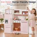 Tiny Land Wooden Play Kitchen for Toddlers, Kids Play Toy Kitchen Set, 31.89" W x 11.42" D x 31.5" H