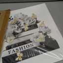 Dream Land Fashion Books Flower Wall Art: Black White Book Stack Picture 12"x12" Glam Gold Foils Butterfly Canvas Prints