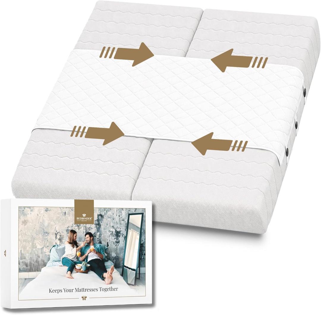 Split King Gap Filler for Adjustable Bed  Mattress Slide Stopper | Prevent Sliding with Anti-Slip Bed Bridge Connector | Keep Mattress from Sliding  Twin XL Gap Solution | Bedbinder DeLuxe