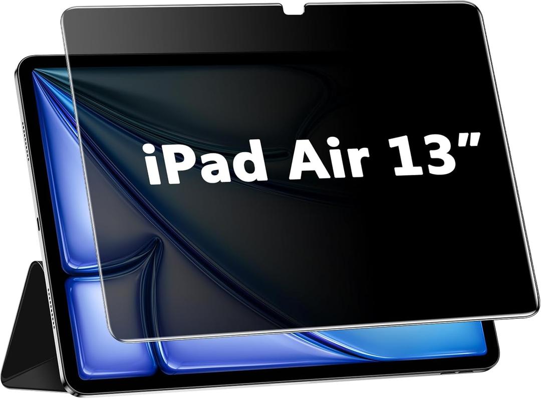 Privacy Screen Protector for iPad Air 13 Inch M4/M3/M2, (2026/2025/2024, 8th/7th/6th Gen), Anti-Spy 9H Tempered Glass, Anti-Scratch, Bubbles Free