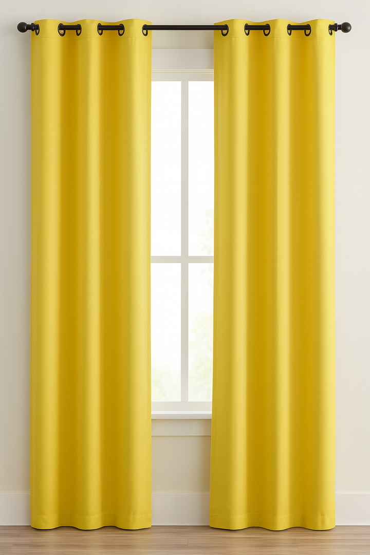 2 Panel Yellow Window Curtains – 36"x27" Each Panel – Short Grommet Top Drapes for Kitchen, Bathroom, Café or Small Windows – Light-Filtering, Easy Care Fabric3