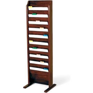 Wooden Mallet 10-Pocket Free-Standing File Holder, Letter Size, Mahogany