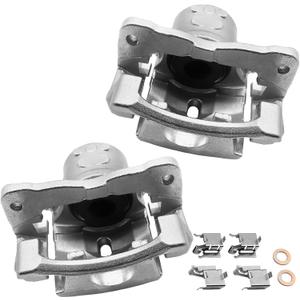 Front Brake Calipers Assembly Pair Set of 2 Driver and Passenger Side Compatible with 2010-2022 Toyota Prius, 2020-2022 Toyota Corolla, 2012-2017 Toyota Prius V [Note: for HYBRID EV ONLY]