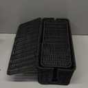 2Pack Large Cable Management Box Black, Handwoven Imitation Rattan Cord Organizer Cord Hider, Desk Cord Management Box to Hide Cords and Power Strips on Desk or Floor