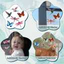 Konohan 12 Pcs Screen Door Magnets Butterfly Hummingbird Dragonfly Double Sided Flexible Decorative Retractable Protector Screen Magnetic Stickers Decals for Sliding Patio Door Gifts(Stylish Style)