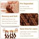 Human Crochet Hair for Black Women 18inch 60g Pre Separated 50 Strands Deep Wave Feather Crochet Human Hair Extensions 30# Light Auburn Invisible Miracle Knots Boho Crochet Bundles