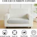 Sofa Covers Couch Covers for Sofa Pet Friendly Couch Cushion Covers Universal Sofa Covers Washable Stretch Slipcovers for Sectional Sofa (Texture Light Gray,Extra Large Single Seat Cover)