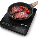 Portable Induction Cooktop 20 Temperature & Power Levels,1800W Single Burner Electric Cooktop with 6.8 inch Heating Coil,Low Noise Hot Plate with Timer