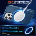 SUPFINE Magnetic for iPhone 15 Pro Max Case(Compatible with MagSafe)(Military Grade Drop Protection) Slim Translucent Matte Shockproof with Anti-Fingerprint Phone Case,Deep Blue