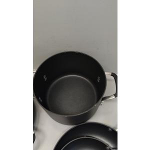 Calphalon 10-Piece Non-Stick Kitchen Cookware Set Black Pots & Pans with Stay-Cool Stainless Steel Handles Hard-Anodized Aluminum for Even Heating