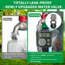 Hose Timer, Zuomeng Water Timer for Garden Hose with Dual Power System, Leak-Proof Design, Smart Irrigation Controller with Rain Delay, Auto & Manual Watering Modes for Lawn & Garden, Green