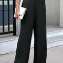 Caracilia Women Wide Leg Pants 2026 Summer High Waisted Business Casual Work Dress Pants Palazzo Slacks Trousers Outfits Black X-Large