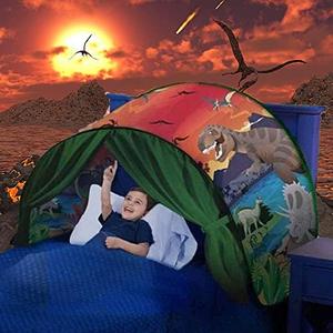 Edenshow Dream Bed Tents for Boys Girls, Foldable Pop up Kids Over Bed Tents Fantasy Fun for Children, Bedroom Privacy Kids Single Tent Birthday (Dinosaur) Edenshow Dream Bed Tents for Boys Girls, Foldable Pop up Kids Over Bed Tents Fantasy Fun for Children, Bedroom Privacy Kids Single Tent Birthday (Dinosaur)