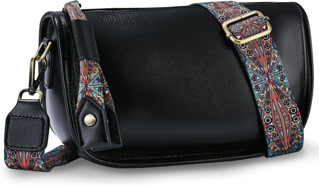 Yonami Genuine Leather Crossbody Bags for Women - Crossbody Bags for Women Trendy - leather Small Purses for Women (Black-2)