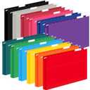 24 Pack Hanging File Folders, Letter Size with 1/5-Cut Adjustable Tabs, 12 Selected Color - File Folder Organizer for Filing Cabinet Office Home, Designed for Bulky Files, Medical Charts