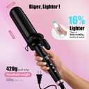 Farery 2 inch Curling Iron for Long Hair, Lightweight Large Barrel Curling Iron 50mm, Curling Wand Infused Argan Oil & Keratin for Bouncy Big Curls, 9 Temps Digital Display & Lock Key, Fast Heated
