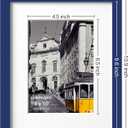 eletecpro 16x20 Picture Frames Set of 5, Gallery Wall Frames Display 11x14 Photo with Mat or 16x20 without Mat, Picture Frame Collage Wall Decor for Wall Mounting, Blue