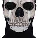 Joukavor Ghost Mask Skull Full Face Mask for Adult Halloween Cosplay (Black)