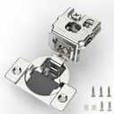 Furniware 50 Pieces 1-5/16 inch Overlay Soft Close Cabinet Hinges for Face Frame Cabinet, Stainless Steel, 105° Opening Angle, Concealed Self Closing Door Hinges- 3 Way Adjustment