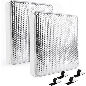 Cyrico RV Skylight Insulator 2 Pack, 14" x 14" x 2.8" RV Vent Cover, Blackout Vent Pillow with Reflective Surface, Shade for Energy Savings 3 Layer Reduces Heat Transfer, Fits Camper/Trailer Roof