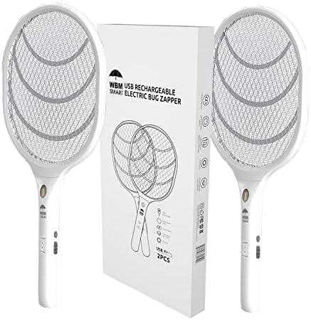 WBM Smart Bug Zapper, Rechargeable Electric Fly Swatter Racket, Large-2PK