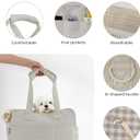 ONECUTE Dog Purse Carrier for Small Dogs Rabbit cat with Large Pockets, Cotton Bag, Dog Carrier Soft Sided, Collapsible Travel Puppy Carrier (Grey, 13.6" L x 6.5" W x 10" H)