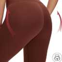 NANJI High Waisted Leggings for Women - Buttery Soft Yoga Pants, Squat Proof Stretch Workout Running Casual Leggings (Brown, L)