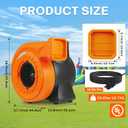 1.5HP Inflatable Air Blower for Big Inflatables, 1100W Powerful Bounce House Blower, Portable Commercial Fan Pump for Large Inflatable Bouncy Castle, Water Slide, Jumper