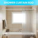 Silver Shower Curtain Rod 41-126In(4-10Ft),Curtain Rods No Drilling,Heavy Duty Large Outdoor Tension Curtain Rod for Windows or Patio,1.26In Diameter Shower Rod