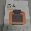 Portable Waist Fan - 6000mAh Battery, 3 Speeds, Strong Airflow, Up to 16 Hours Working Time, Portable Hands-Free Cooling Belt Clip Fan for Construction Workers, Couriers, and Campers