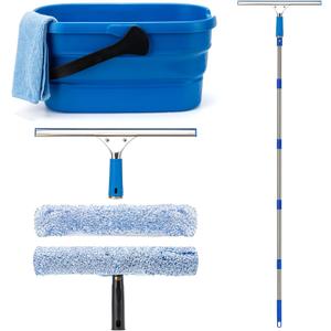 Professional Window Cleaning Kit with Collapsible Bucket 3 Gallon, 65 Inch