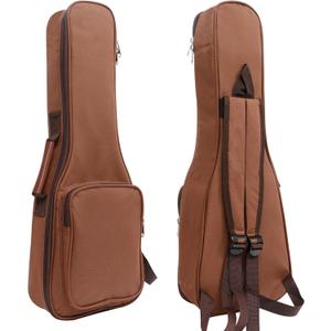 10MM Leather Handles Thick Durable Colorful Ukulele Case Bag with Storage (21in, Coffee)