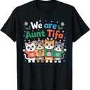 Cats We are All Aunt Tifa Christmas Cats Love T-Shirt, L