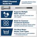 Anode Rod for Hot Water Heater Powered Titanium Anode Rod Suitable for 40-89 Gallon Water Tanks24 Hour Odor Elimination, Stops Corrosion, Universal Fit Except NOT Compatible with Bradford White