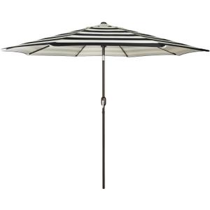 Blissun 7.5 ft Patio Umbrella, Yard Umbrella, Outdoor Market Umbrella with Push Button Tilt Crank, Black & Beige