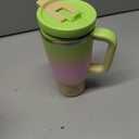 ENCOOL 32 oz Tumbler with Handle and Straw: Stainless Steel Insulated Tumbler Keeps Cold for 24 Hours, Leakproof Travel Cup Fits in Cup Holder and BPA-Free, Morning Dew