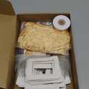 12 Pack Small Christmas PVC Clear Gift Bags with Handles Christmas Gift Bags 12 Cards 1 Ribbon 1 Bag of Raffia Fill Paper for Xmas Gifts Wrapping Holiday Party Favor, 7 x 6.3 x 3.15''(Golden)